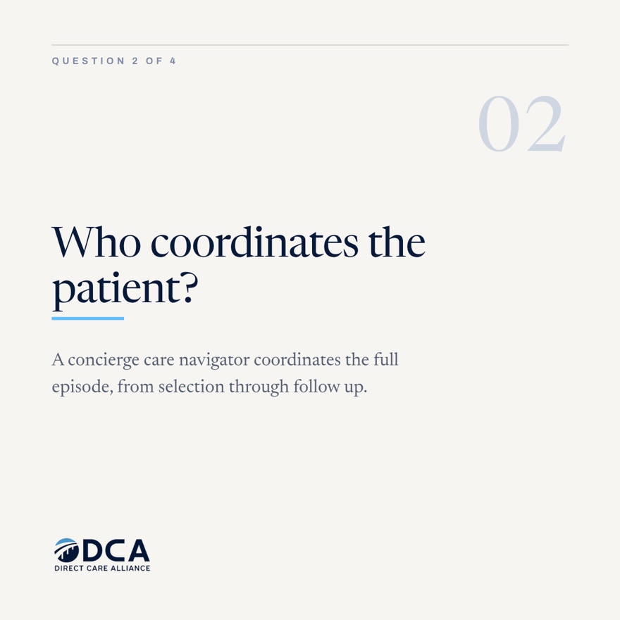 Question two, who coordinates the patient.